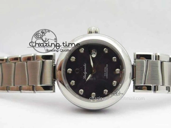 0106 De Ville Lady 34mm SS V6F 1:1 Best Edition Black MOP Dial On SS Bracelet SEIKO NH05A UrbanStyle 8152
